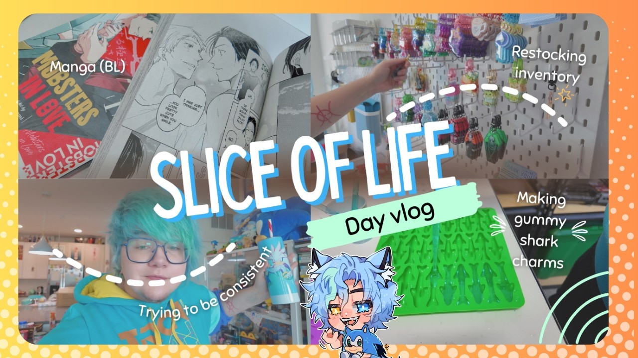 Slice of life | Daily vlogging, resin with me, sketching new Sonic designs, BL manga, work from home