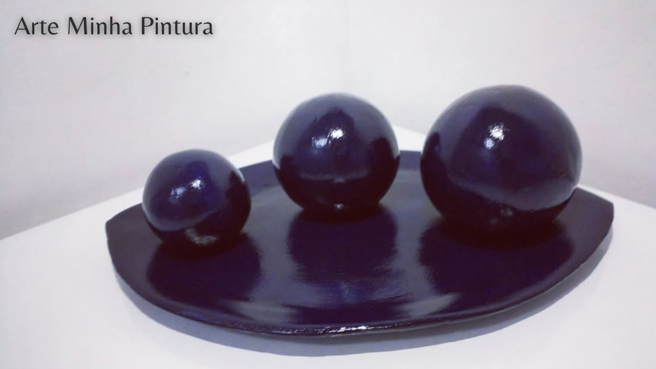 BANDEJA E ESFERAS DECORATIVAS - DICAS INCRÍVEIS com Materiais Recicláveis - Arte Minha Pintura - DIY