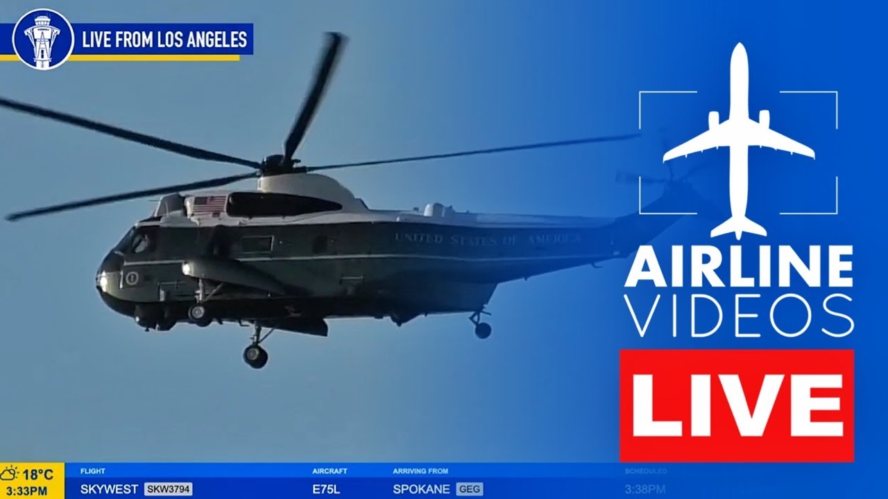 Presidential Helicopter Convoy Touches Down at LAX!