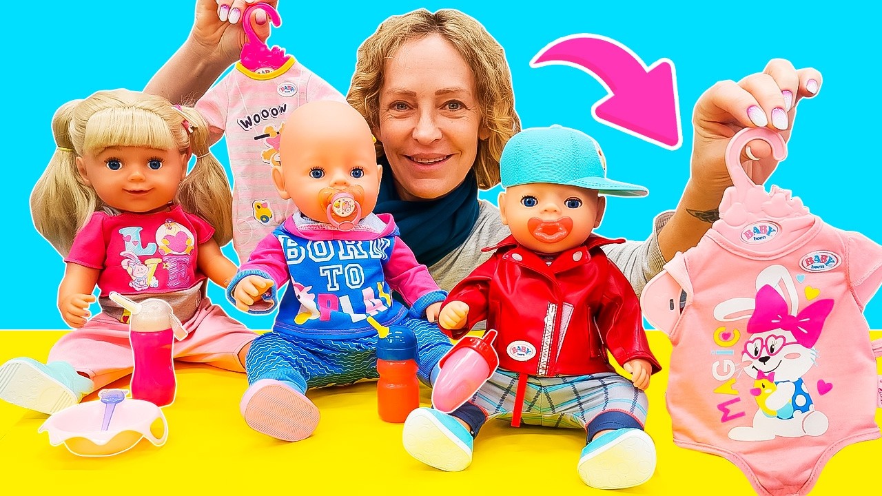 Puppenvideo für Kinder mit Nicole | Babypuppen. Wir gehen für Baby Born einkaufen.