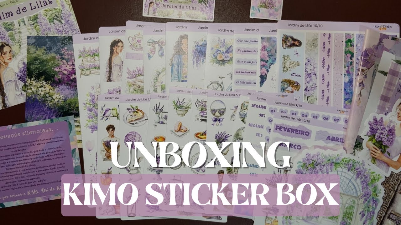 Unboxing clube de adesivos Kimo Sticker Box belíssimo 