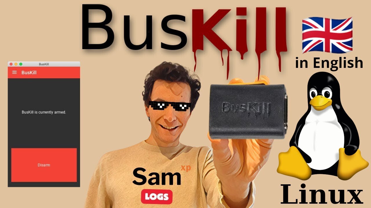 BusKill (Kill Cord) Ubuntu Linux Demo (2024)