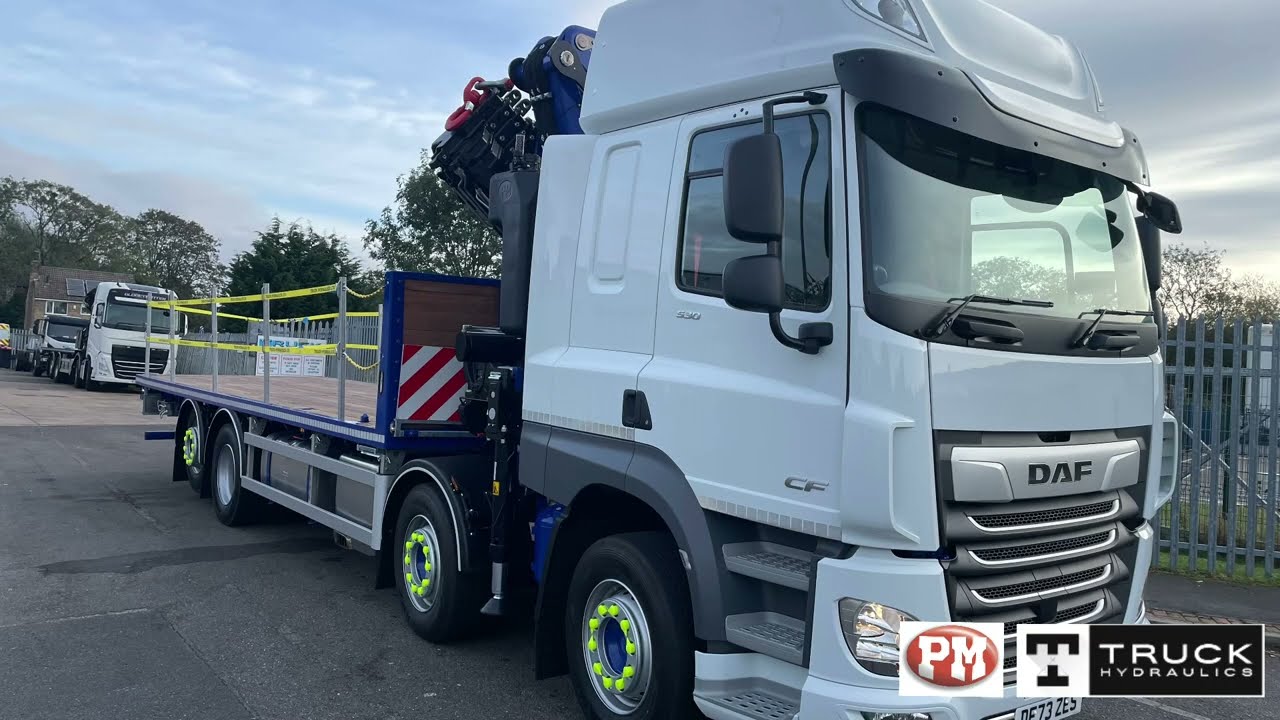 Daf CF.530 8x2 rear steer, PM 57.5 Crane, cabin body