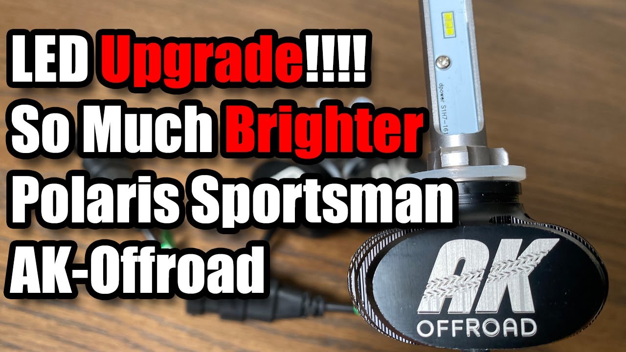 AK Offroad NEW 4000 LUMEN LED Headlight Upgrade for my Polaris Sportsman 570 // Install Comparison