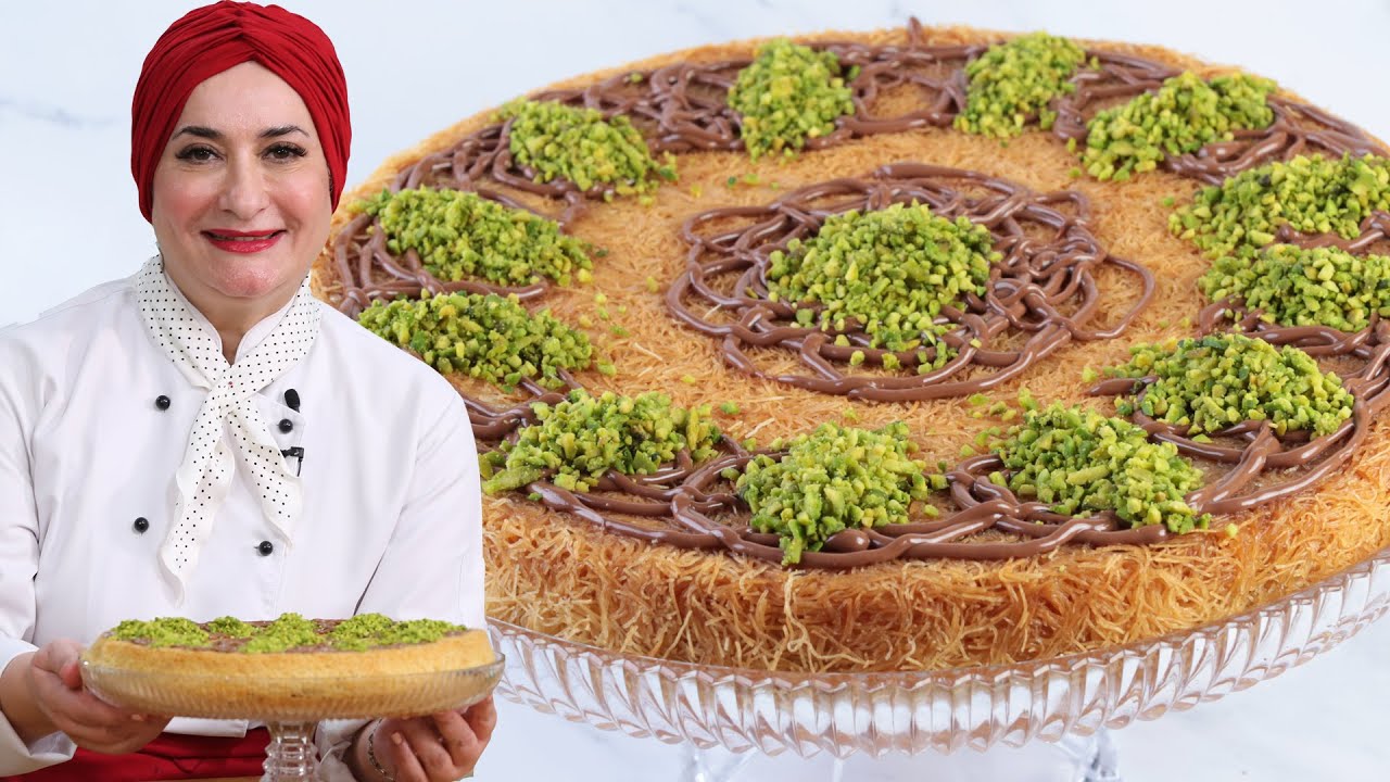 كنافه بالقشطة والشوكولاته طعمها خطير ولذيذ | منال العالم