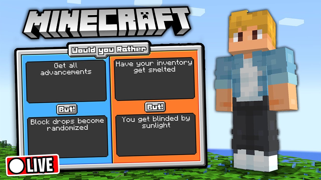 🔴 WOULD YOU RATHER In Minecraft LIVE! (trying to beat the game again!)