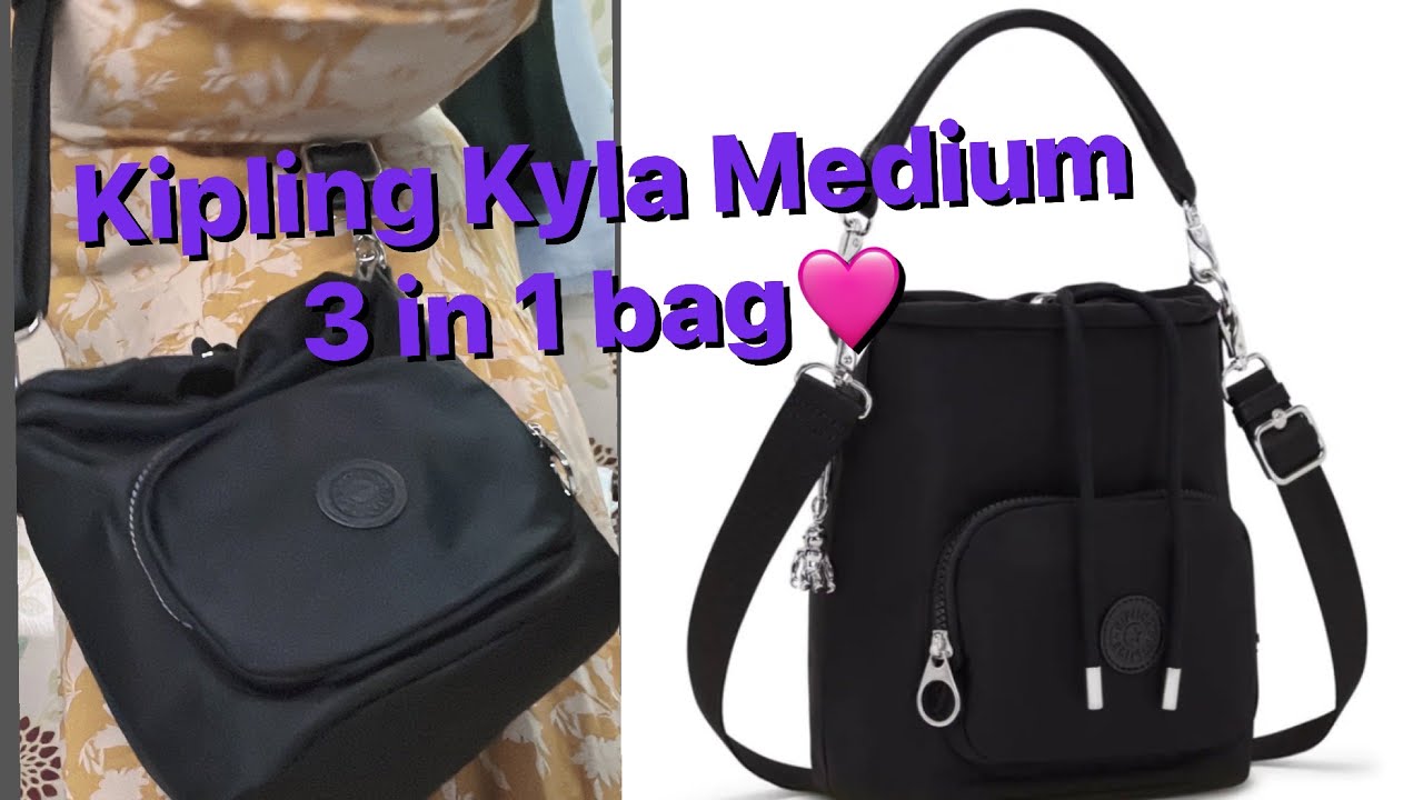 Kipling Kyla Medium 3 in 1 Shoulder bag| Paka Black| Life of Faye