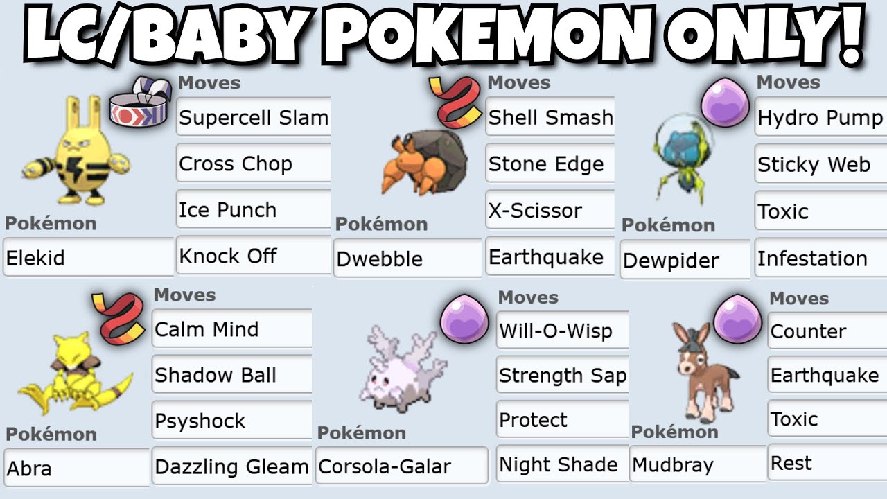 Pokemon Showdown but I can ONLY use LC AND BABY POKEMON!