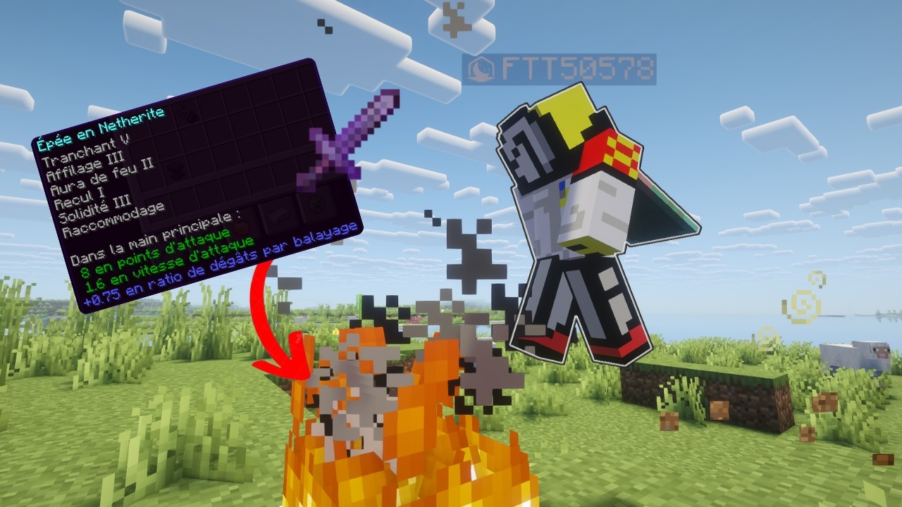 Minecraft, mais quand je brûle, j’obtiens des objets OP