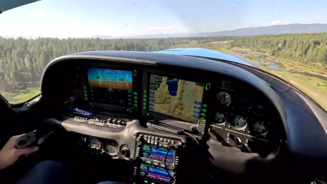 Cirrus SR22 VFR Departure from Lake Tahoe Airport KTVL Familiarization Flight.