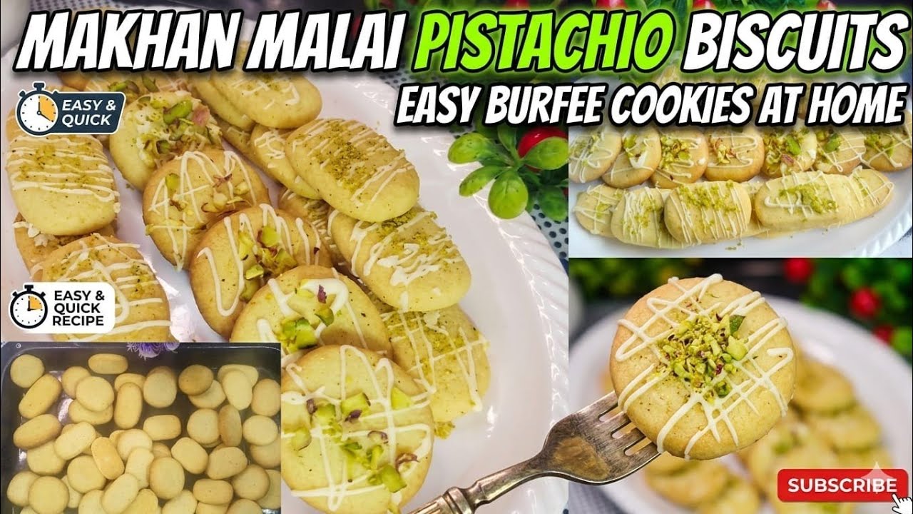 Pistachio Burfi Biscuit Recipe | Eid Special Cookies | Easy & Delicious Biscuit Recipe