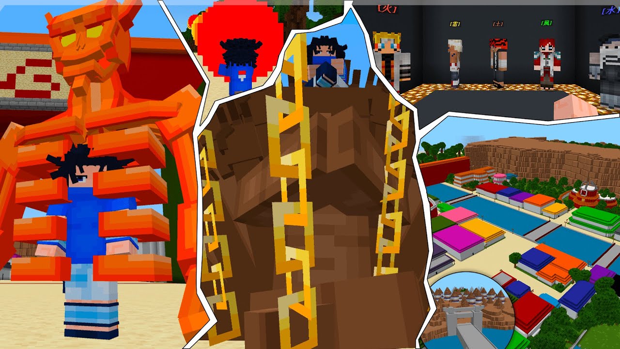 SAIU!! ADDON + MAPA de NARUTO E FICOU INCRÍVEL para o MINECRAFT PE 1.21.132