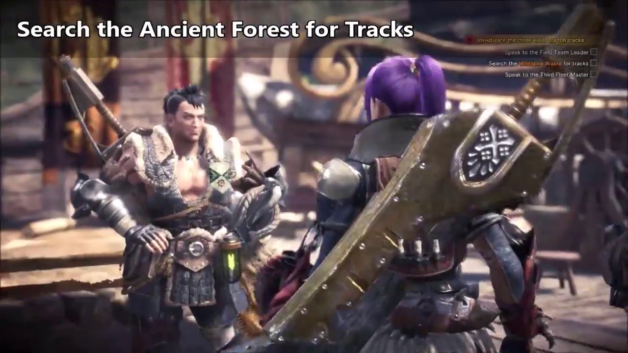 Search for Ancient Forest Wildspire Waste Rotten Vale Tracks - Monster Hunter World Gameplay 24