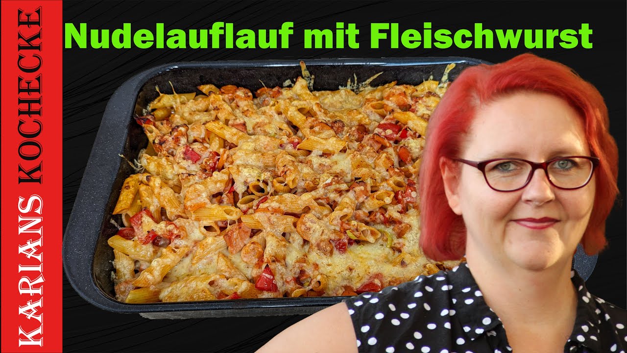 Resteverwertung herzhafter Nudelauflauf mit Fleischwurst & bunter Gemüsevielfalt!