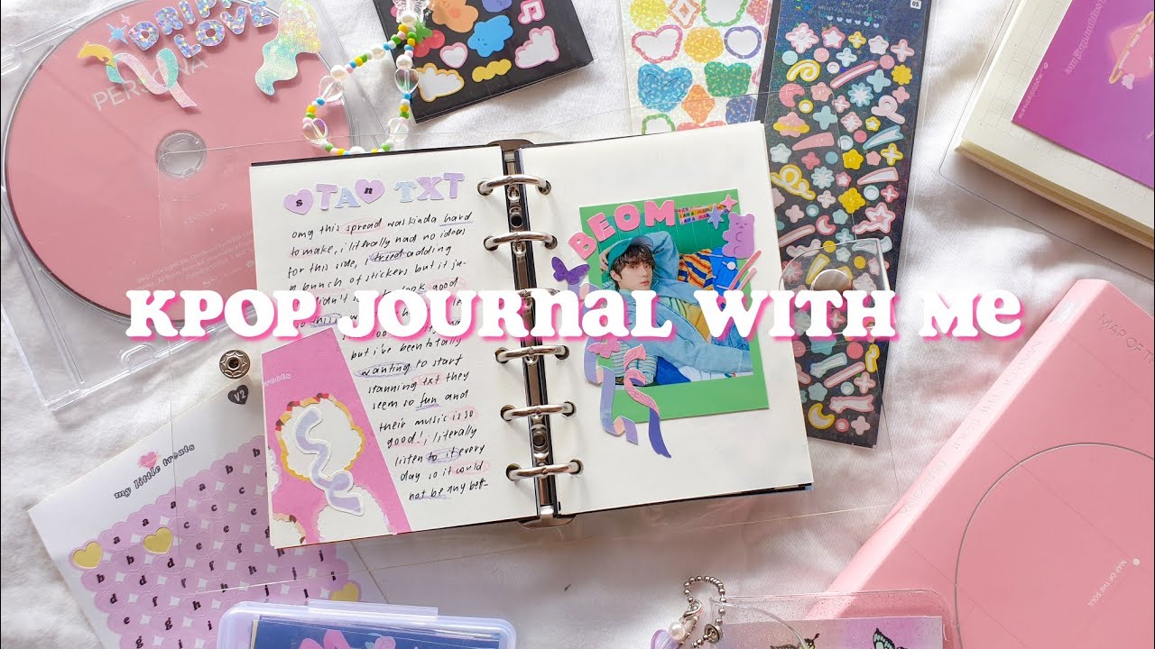 kpop journal with me in a 6 ring binder 🌱 / decorating polcos & deco / beomgyu & txt 🧚‍♀️