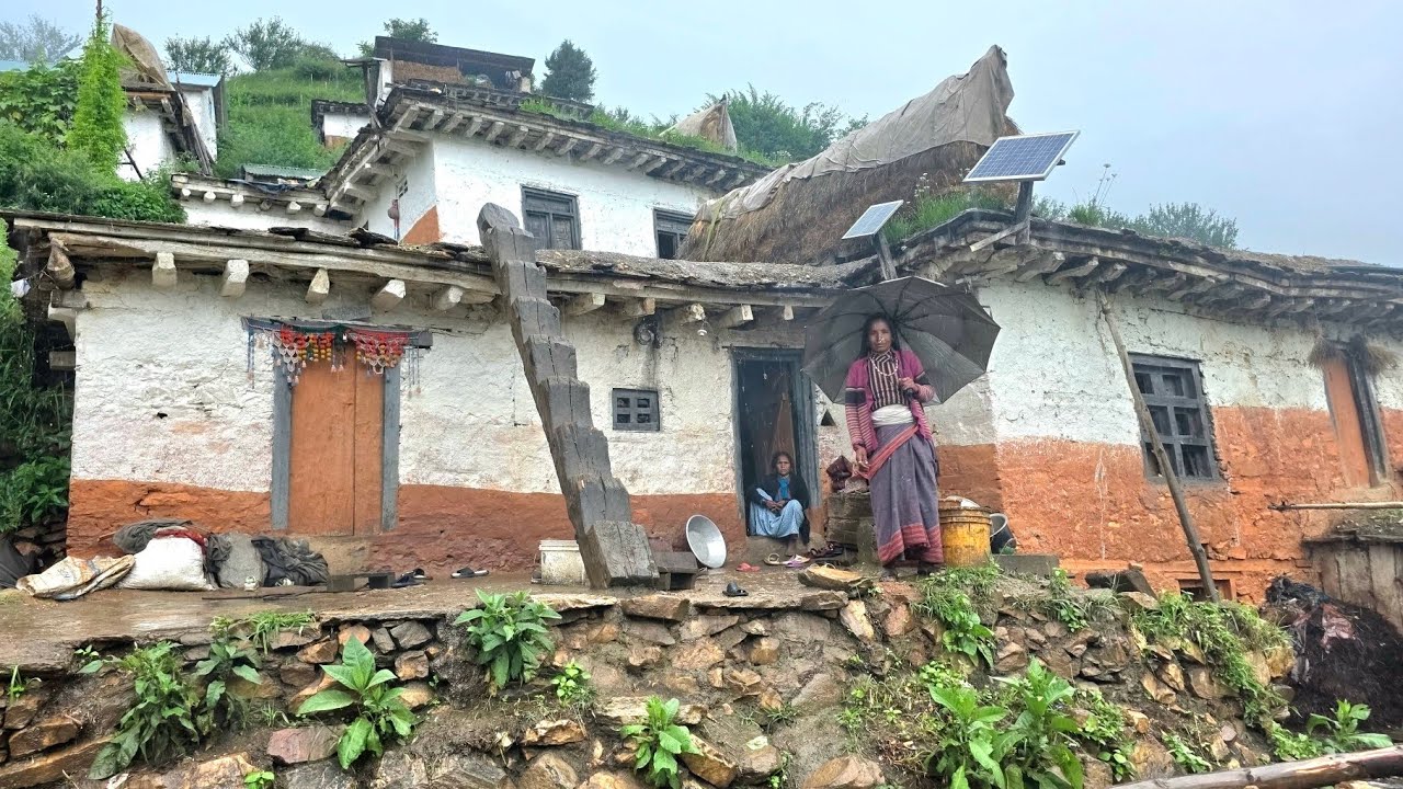 Rainy Day in Remote Nepal 🌧️ | Village Life During Monsoon || Thevillagenepal 