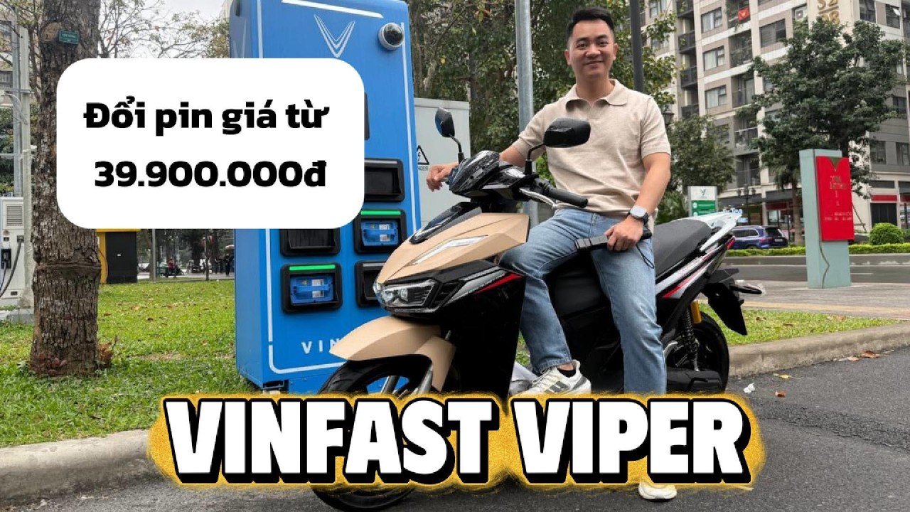 Lái thử VinFast Viper 39,9 triệu: Dáng thể thao, đổi pin nhanh, giảm xóc êm nhưng cốp bé, không ABS