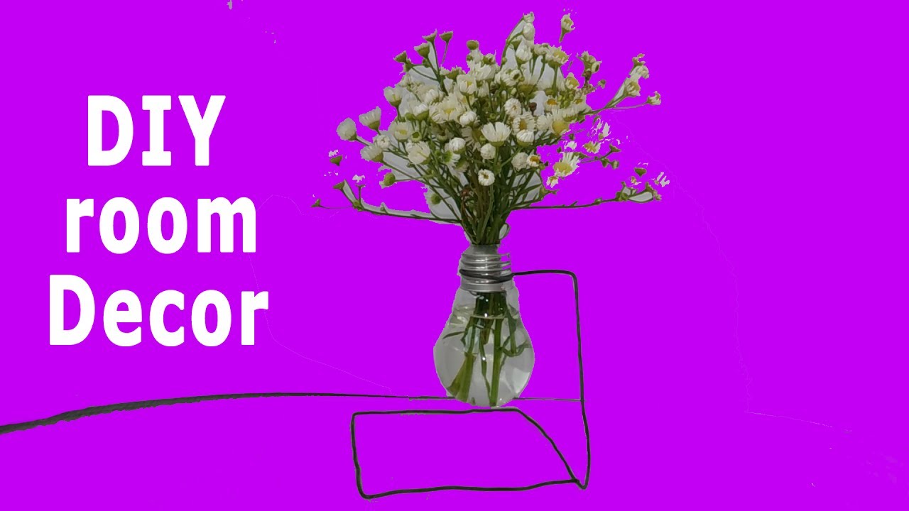 ★ Декор комнаты своими руками. Ваза для цветов из лампочки и проволоки.