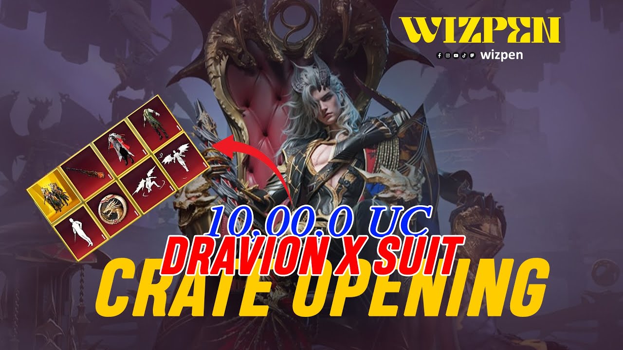 🔥10000 UC DRAVION X SUIT CRATE OPENING IN PUBG MOBILE l NEW X SUIT CRATE OPENING l WIZPEN
