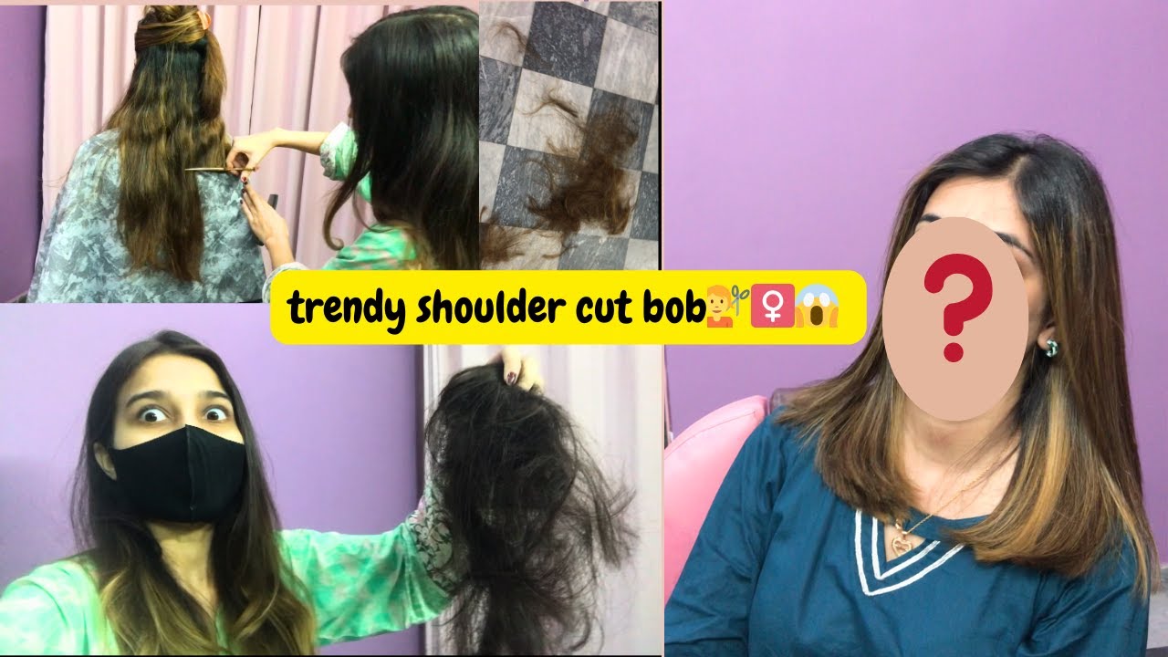 Cutting extreme long hair to short Trendy  shoulder cut bob😱😍💇‍♀️ ||vlogs with Rida n Hoori