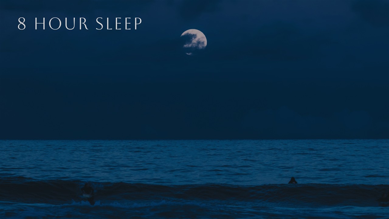⏳️Fall Asleep Fast | Eye-friendly Moonlit Sea | Night Drift 02(8 hours)