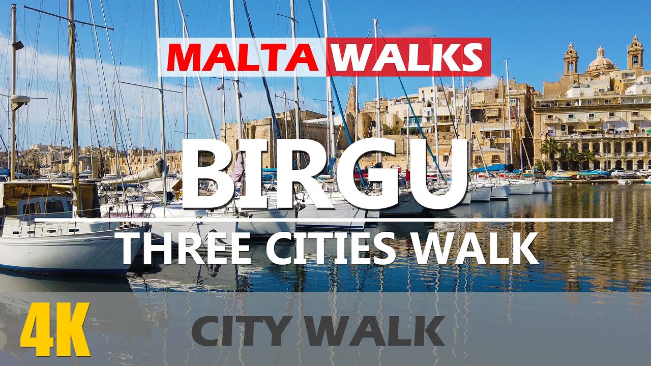 [4K] 🎧  - Long Walk in the Three Cities - Coastal Walk around Birgu