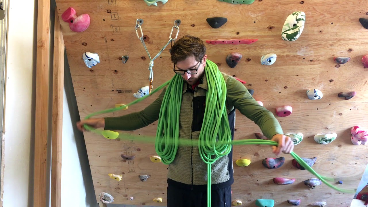 Rock Climbing Rope Coiling - Backpack Coil