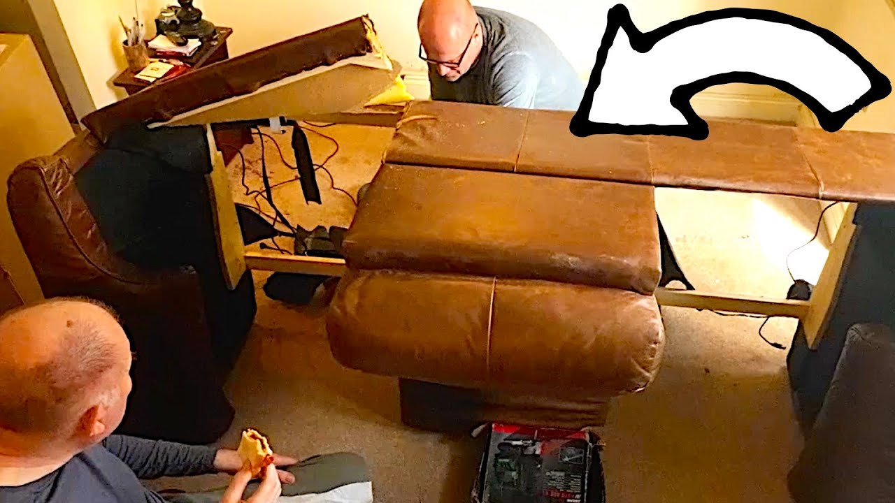How to destroy a leather sofa with electric foot rests in 12 minutes!
