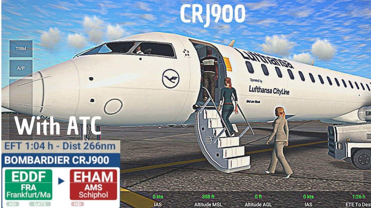 RFS - REAL FLIGHT SIMULATOR DE FRANKFURT (FRA) À AMSTERDAM (AMS) EN BOMBARDIER CRJ 900 LUTHANSA