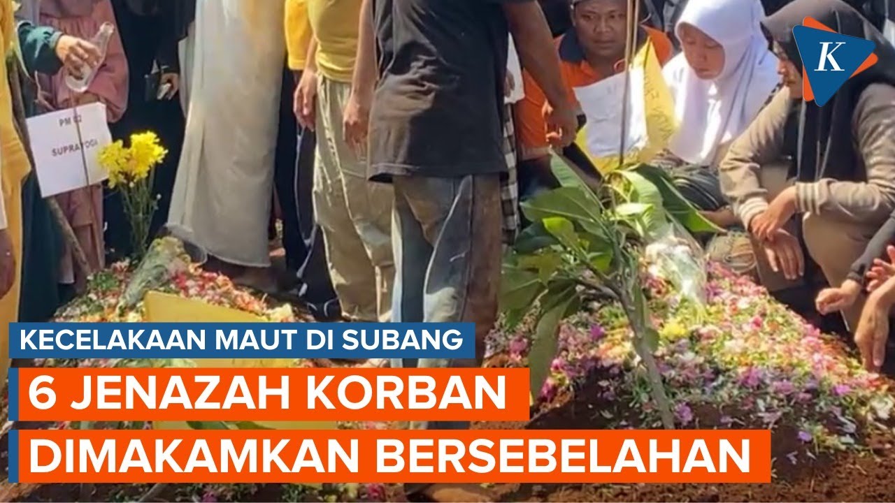 [FULL] 6 Jenazah Korban Kecelakaan Bus SMK di Subang Dimakamkan Bersebelahan
