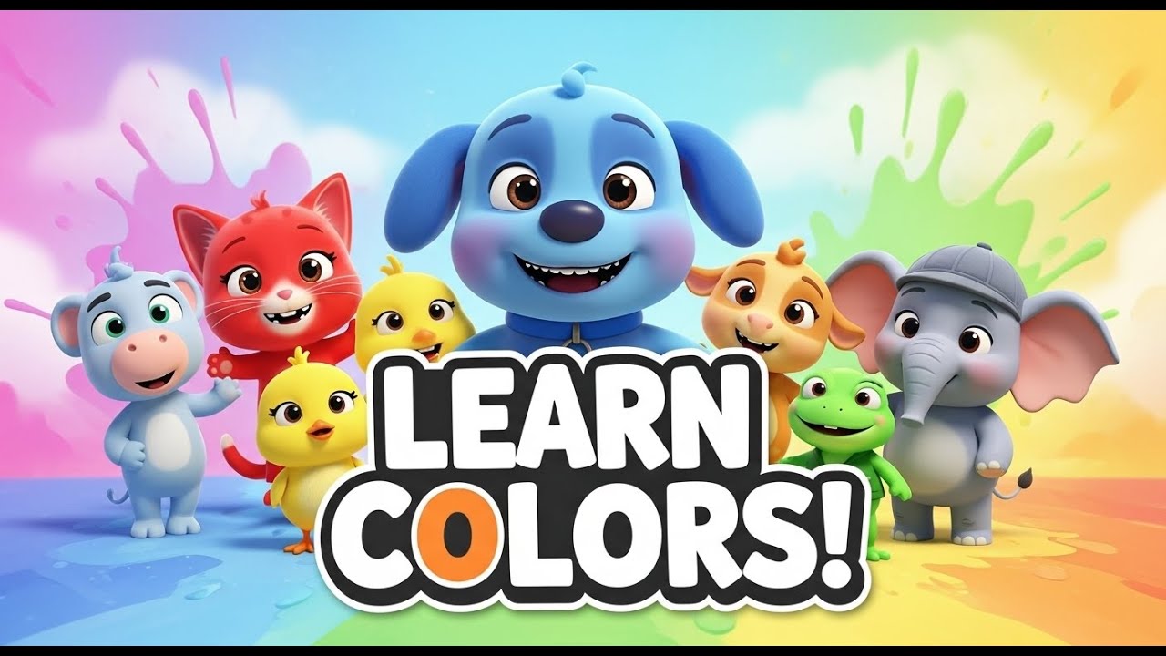 Learn Colors with Cute Animals | Toddler Learning Song