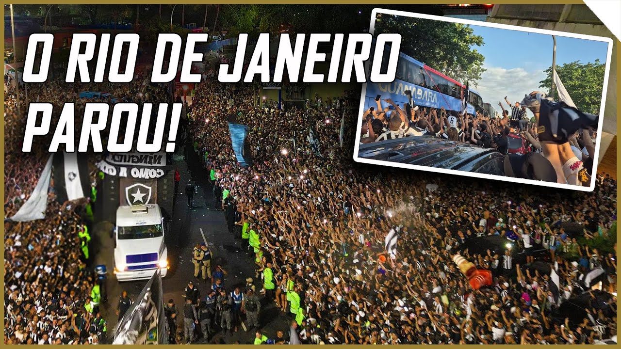 TORCIDA DO BOTAFOGO NAS RUAS DO RIO RECEBENDO OS JOGADORES CAMPEÕES DA LIBERTADORES!