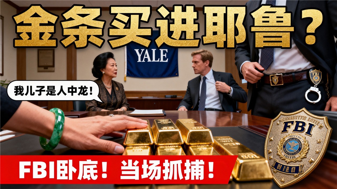 中国虎妈怒闯耶鲁招生办：'我儿子是人中之龙，凭你也配教他？！' 竟拿出金条贿赂面试官！FBI卧底当场抓捕！母子被开除+遣返+终身拉黑！