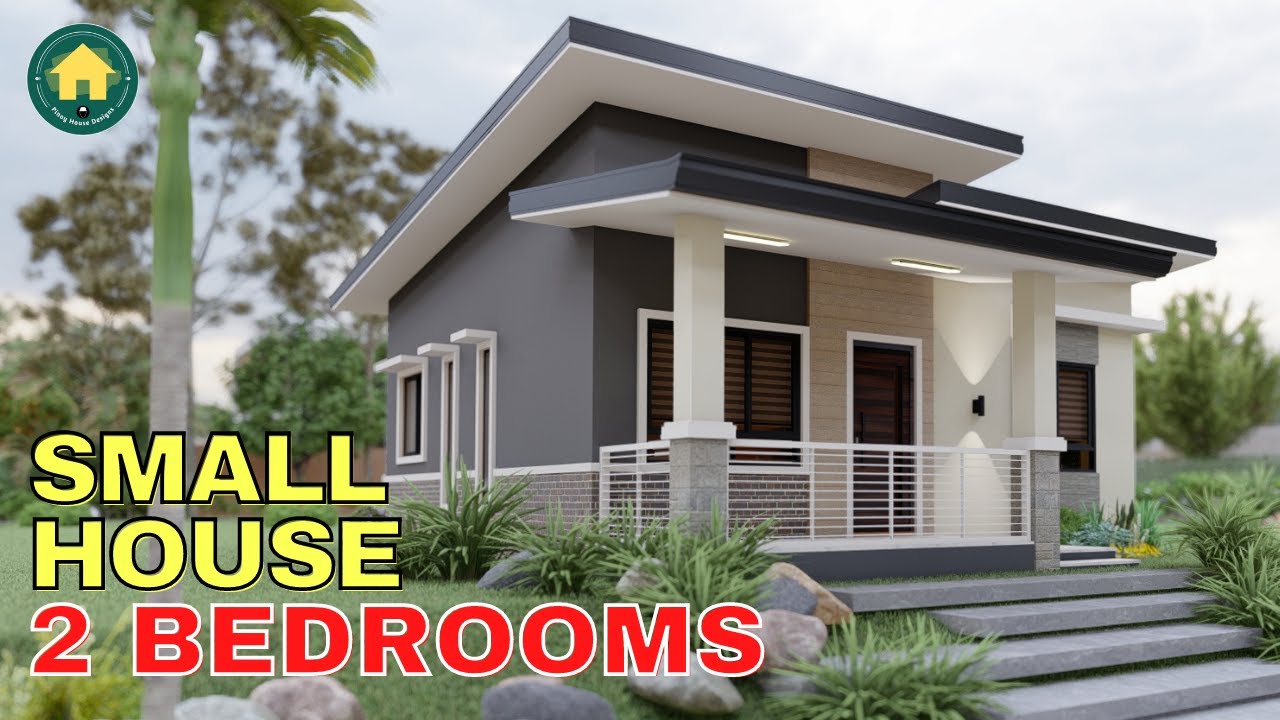 SIMPLE HOUSE DESIGN (7.5mX7.5m) / BUNGALOW WITH 2 BEDROOMS