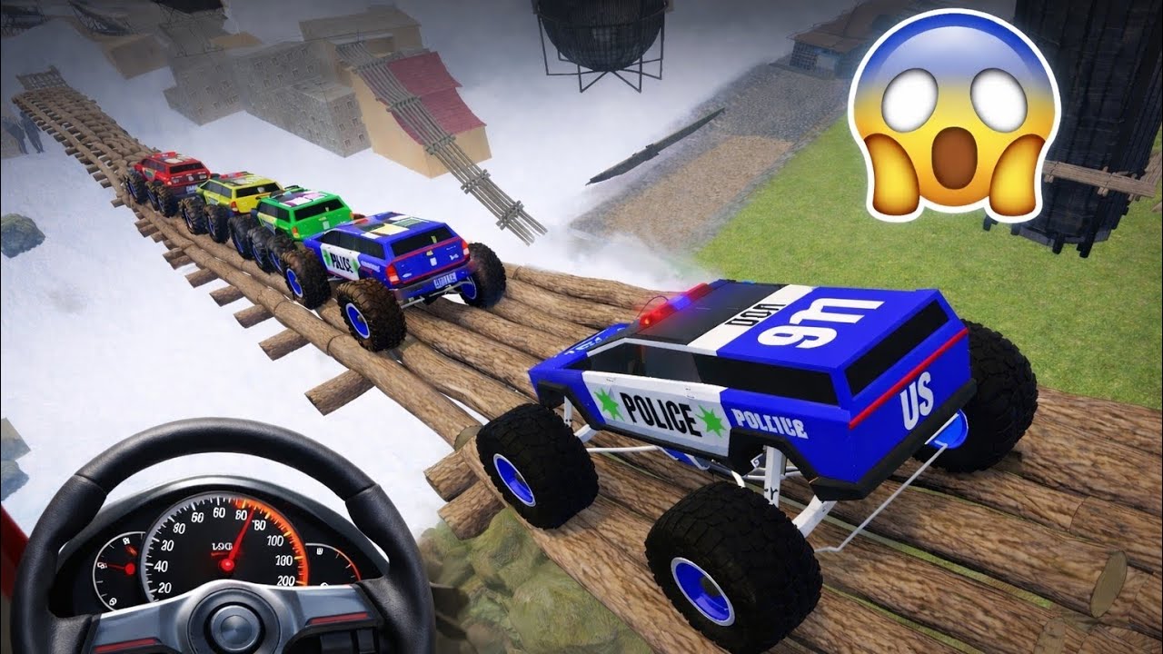 Juegos De Carros - Police Monster Truck Impossible Driver #10- US Car Stunts Racing Android Gameplay