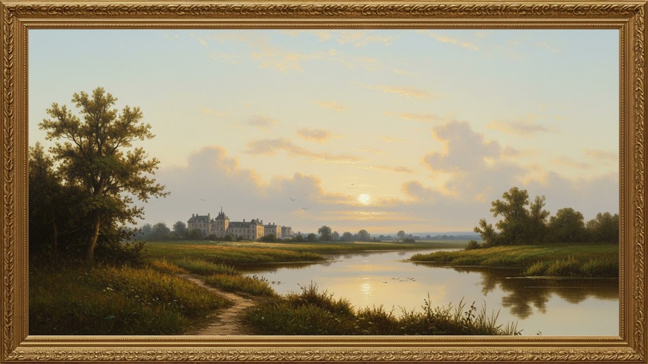 Countryside Glow Scene | Calm Decorative Art in Ultra HD