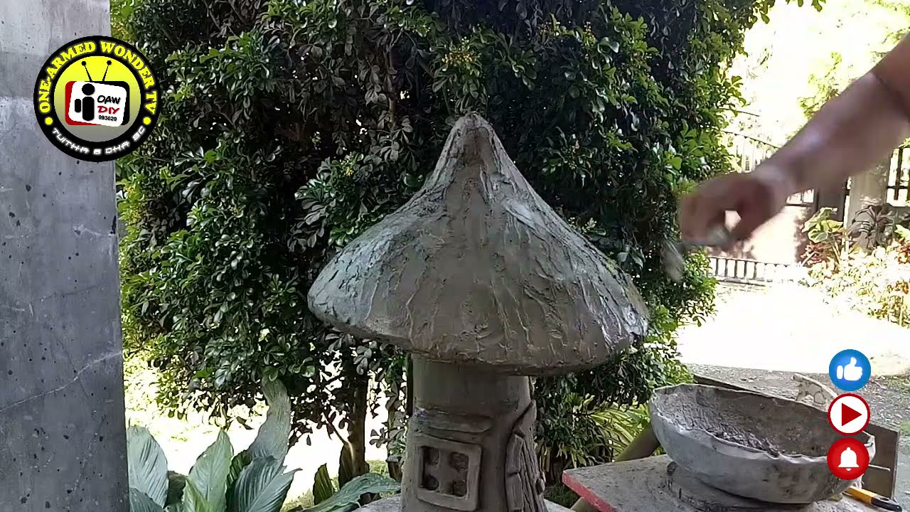 DIY CEMENT MUSHROOM | HOW TO MAKE CEMENT MUSHROOM FOR HOME AND GARDEN DECORATION - CEMENT CRAFT