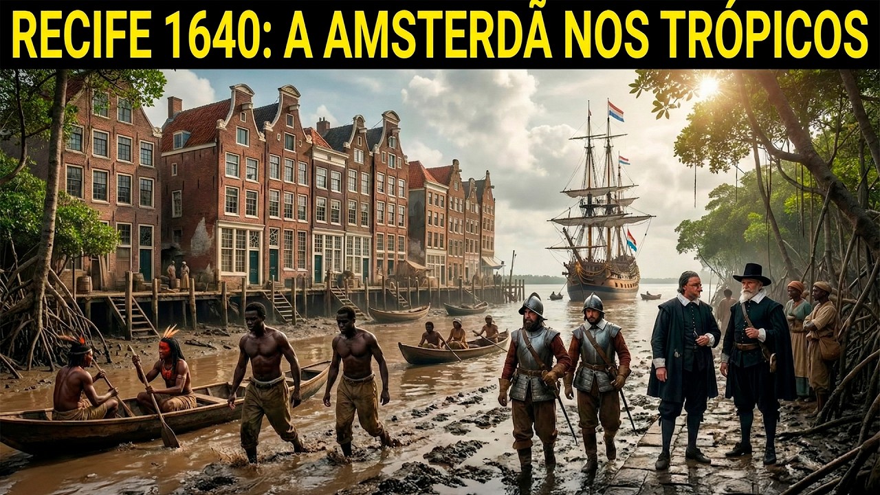 Como era caminhar em Recife de 1640: A Amsterdã nos Trópicos (Reconstituição Realista com IA)