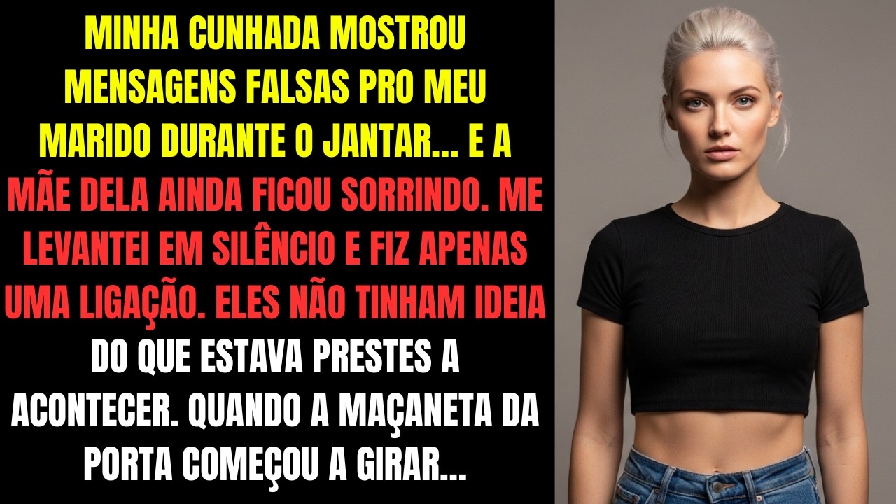 Minha cunhada mostrou mensagens falsas pro meu marido durante o jantar… e a mãe dela ainda sorriu.