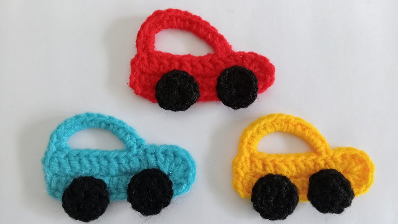 👌 Wow Amazing 👌🚗🚗 How to crochet Car Applique / very easy to crochet car Keychain