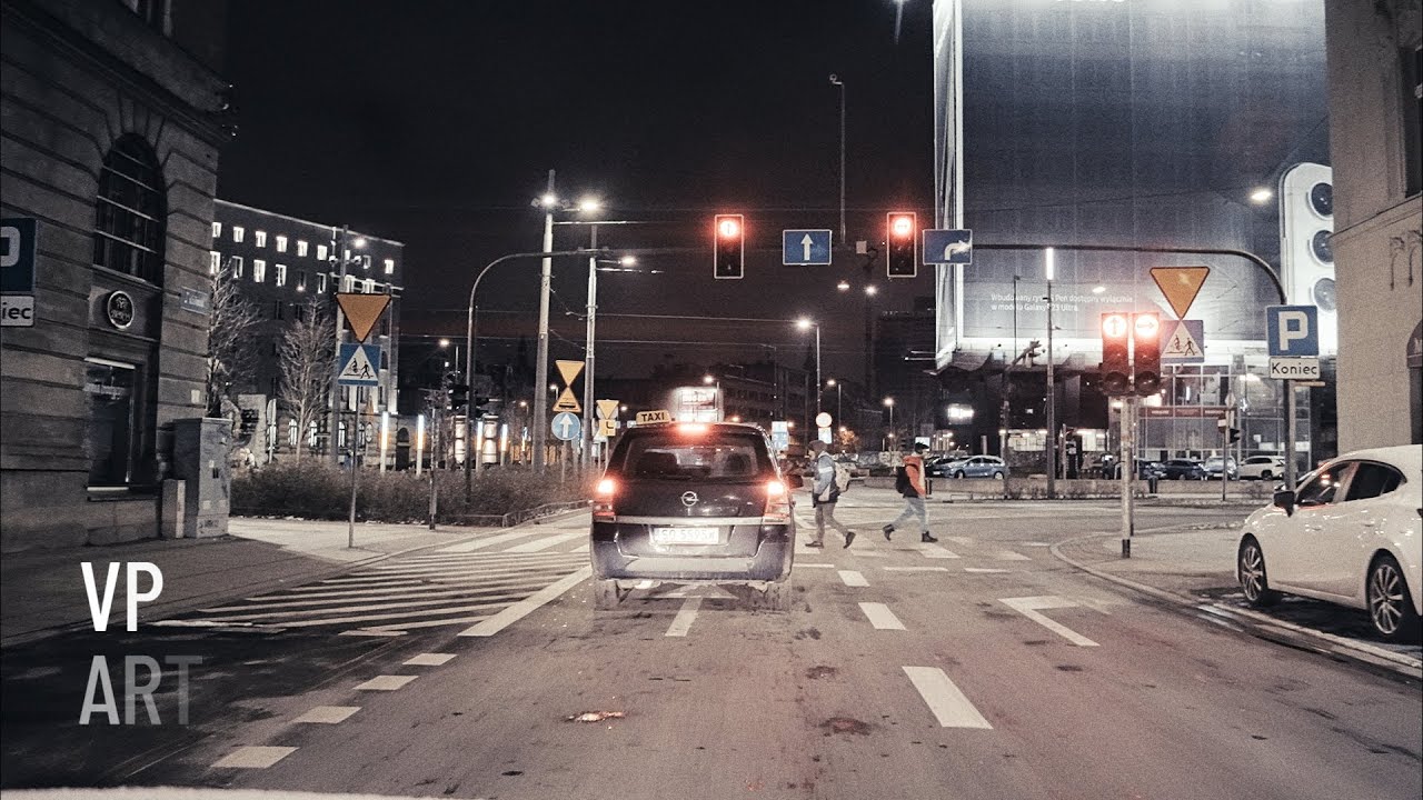 Katowice, Poland - Night Drive - Relaxing ASMR for Sleep, 4K UHD