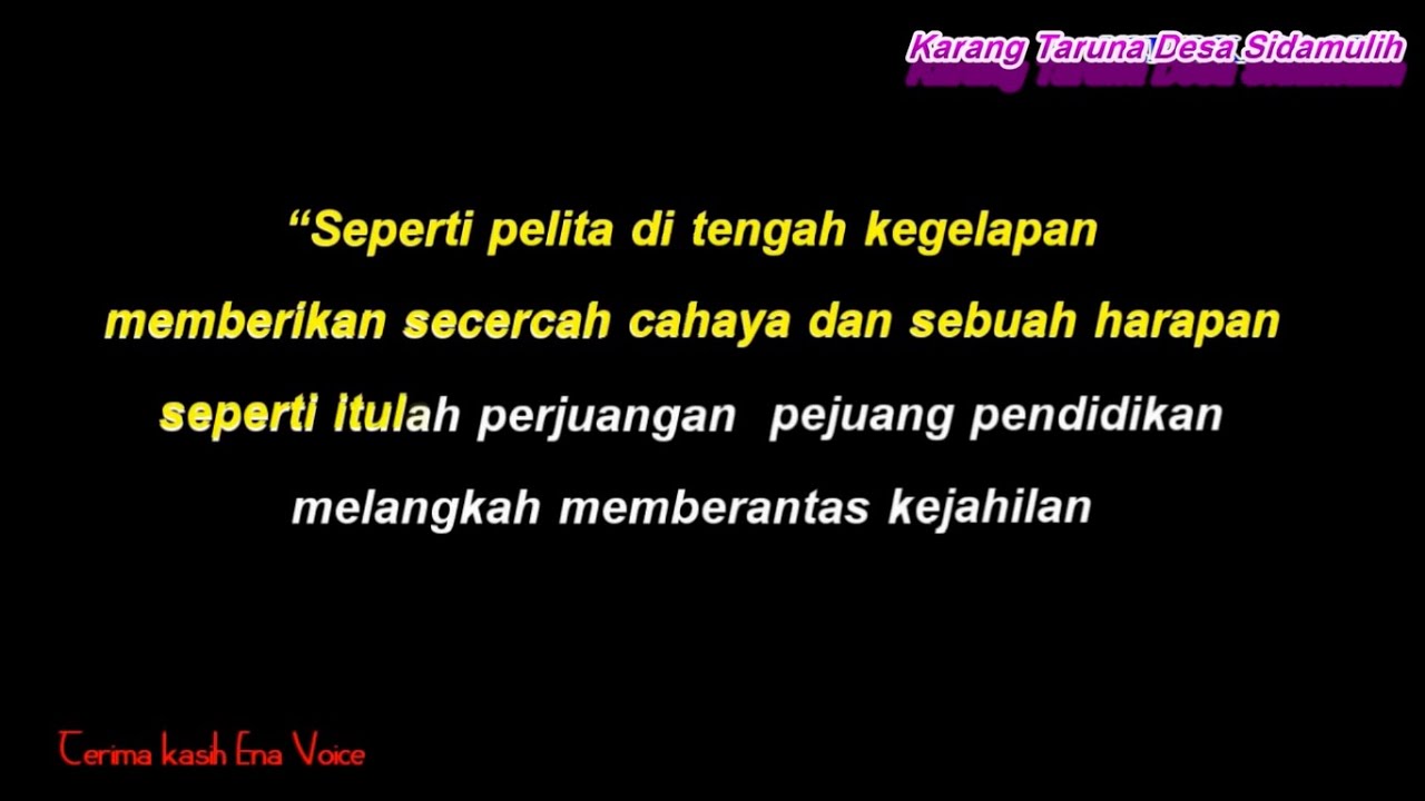 Terima Kasih Guruku Ena Voice Plus Teks Berjalan (Lagu Perpisahan Sekolah)