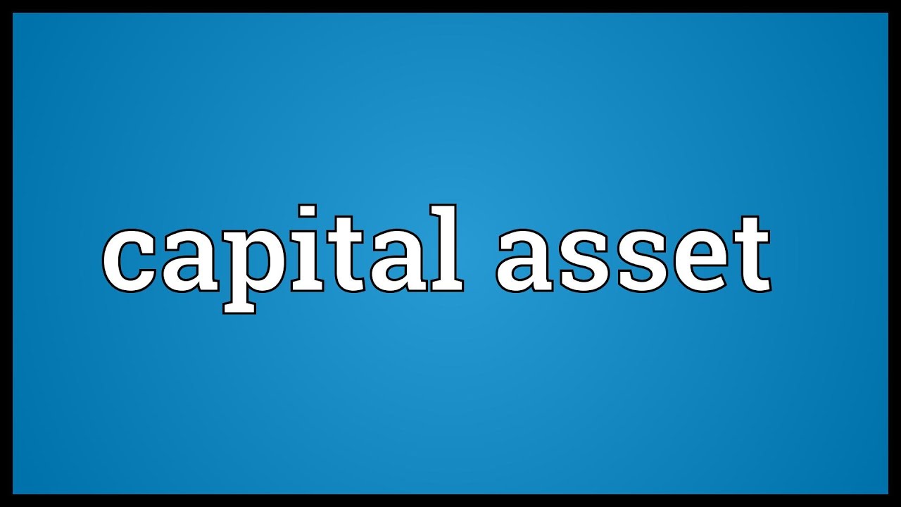 Capital asset Meaning