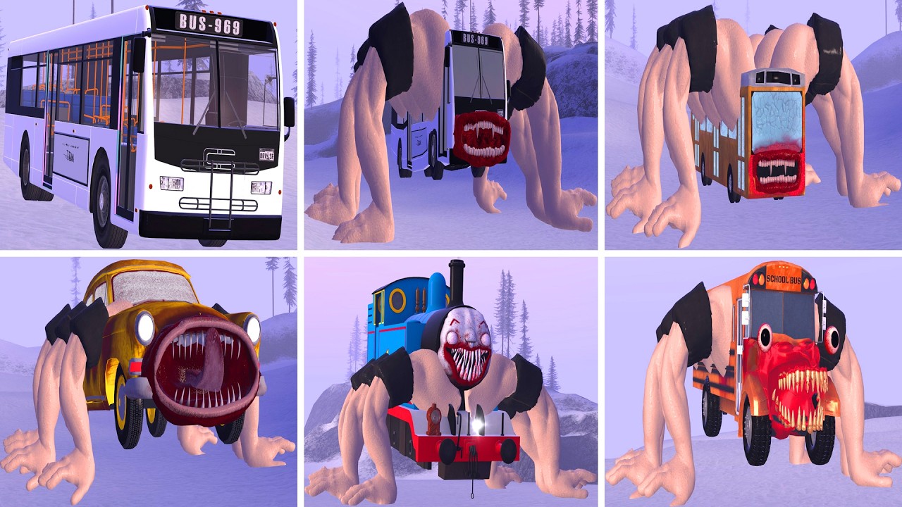 New Forms Of Bus Eater: OLD Bus,Bus School Monster,Cursed Bus,Car bus eater,Bus Choo Choo (Gmod)!!?