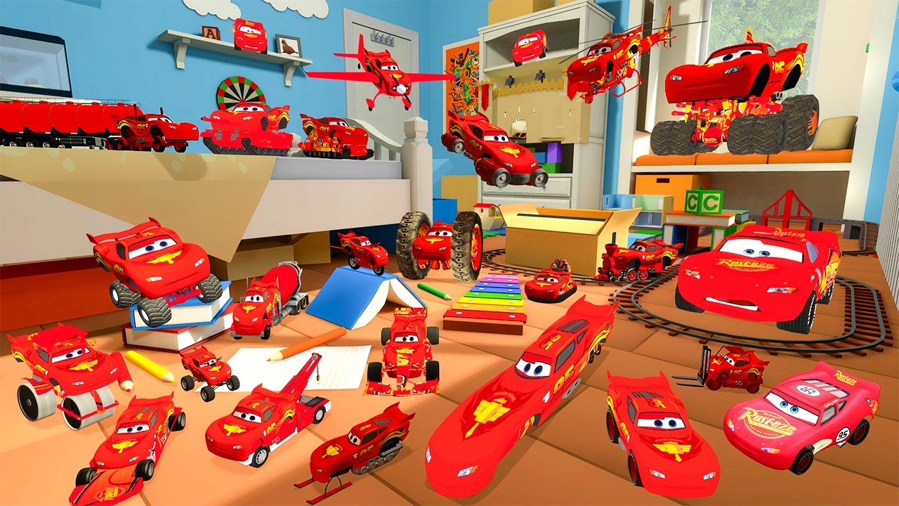 ALL TYPES LIGHTNING MCQUEEN CARS PLANE TRAIN HELICOPTER QUAD TRUCK BIG LILY'S BEDROOM Garry's Mod