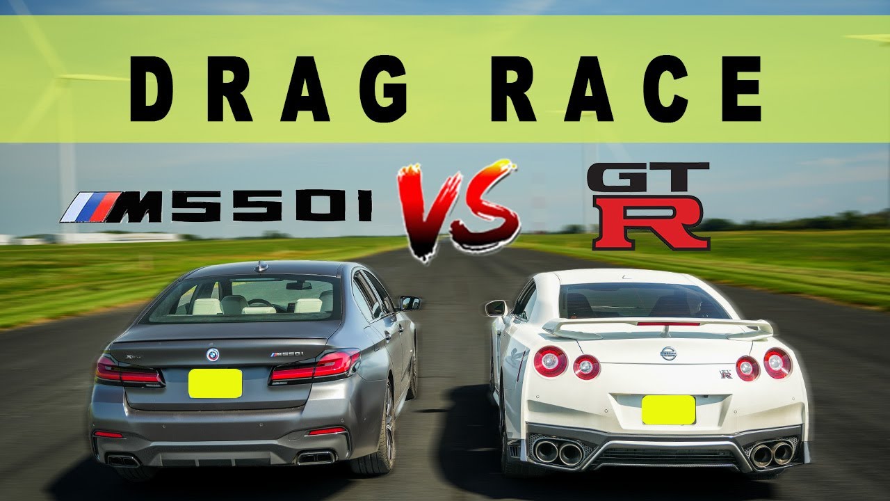 BMW M550i XDrive 2022 года сразится с Nissan GTR R35 2018 года: сможет ли он победить? Гонка Drag...