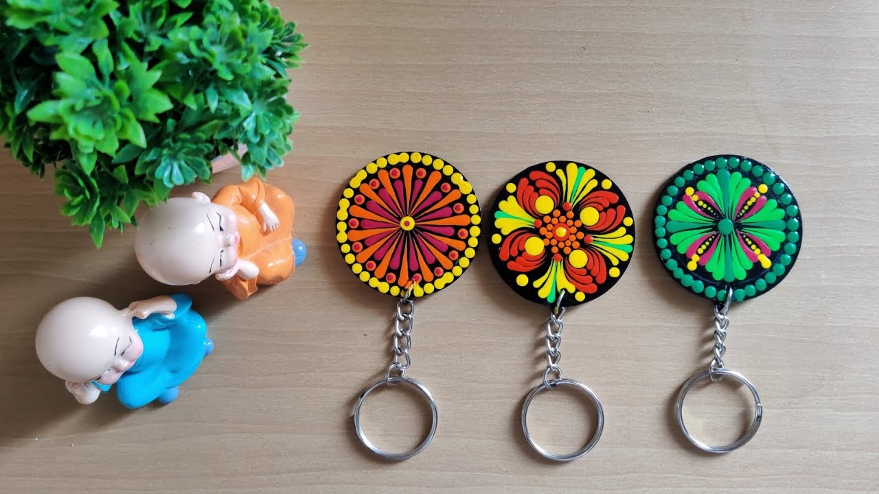 Dot Mandala Keychain Designs | Dot Mandala Art for beginners | DOT MANDALA PAINTING