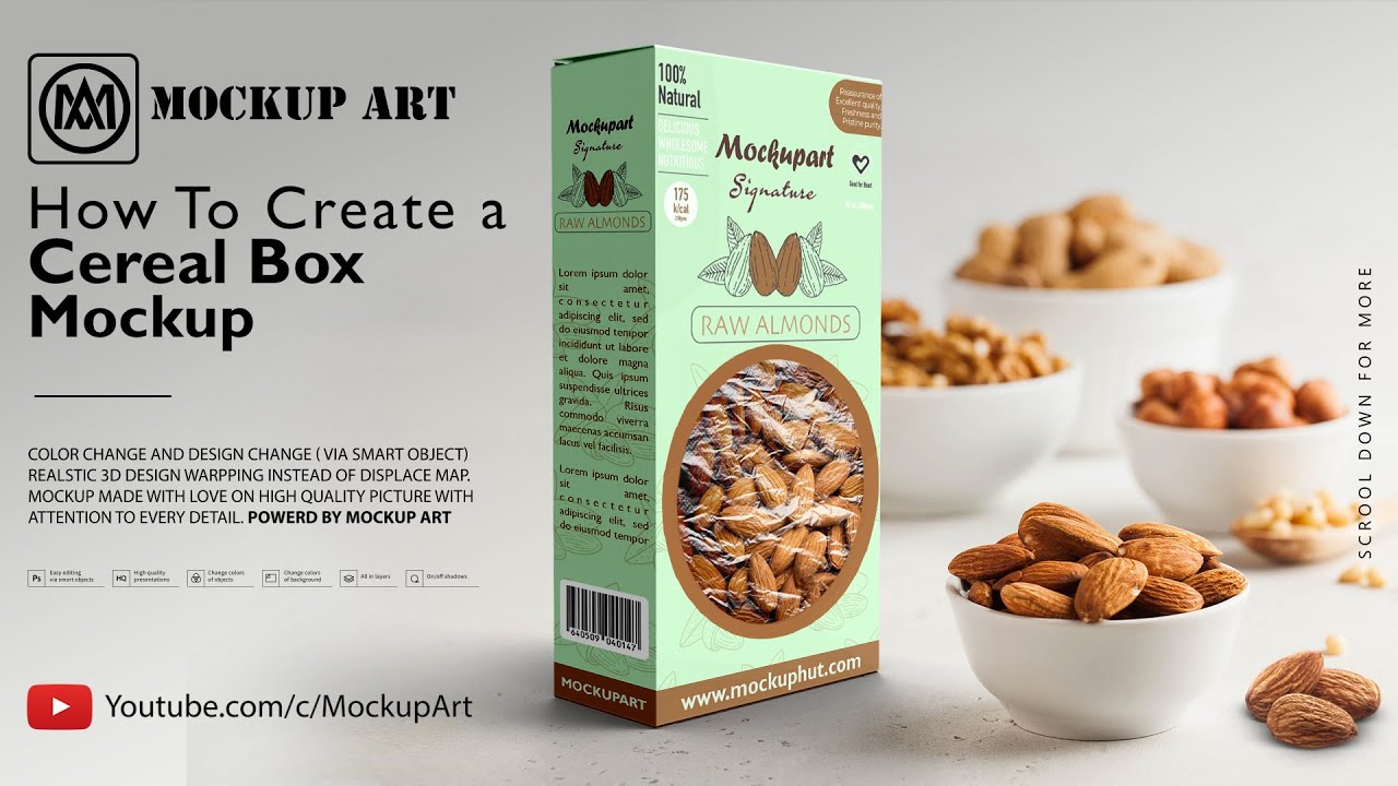 How to make a Cereal Box Mockup Mockup| Photoshop Mockup Tutorial