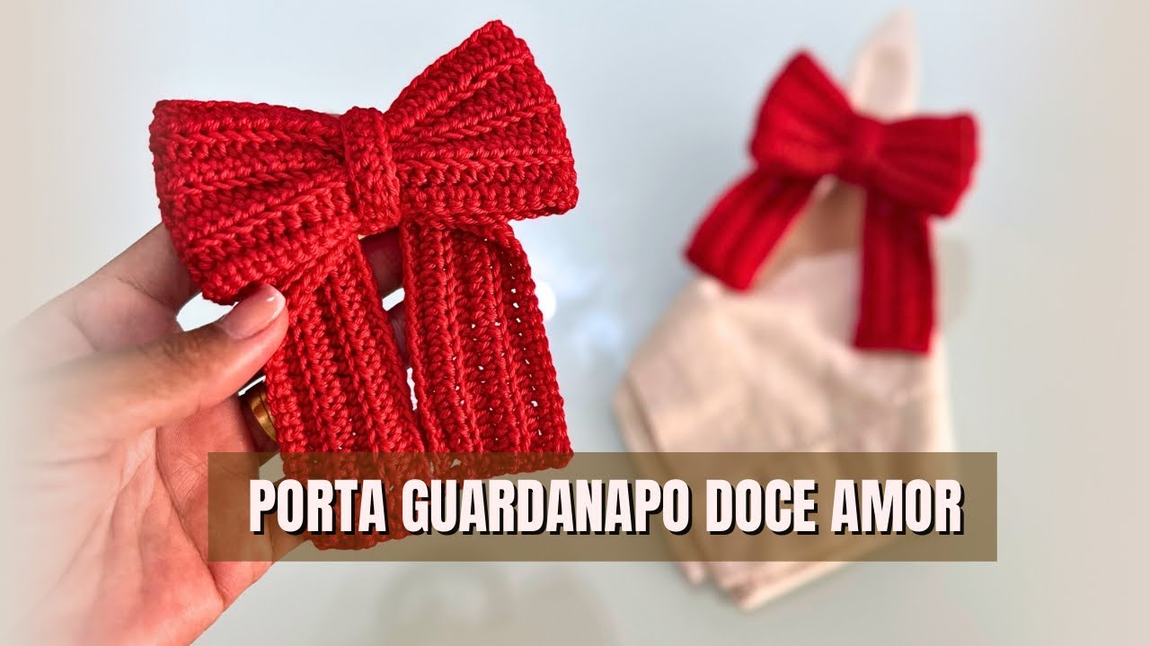 PORTA GUARDANAPO LAÇO EM CROCHÊ - Coleção Doce Amor por Diany Neves - Sousplat de crochê