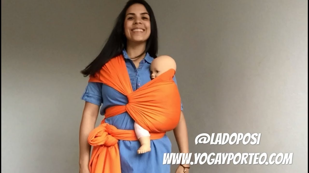 Nudo Poppins a la cadera - Fular semielástico - versión express - @LadoPosi